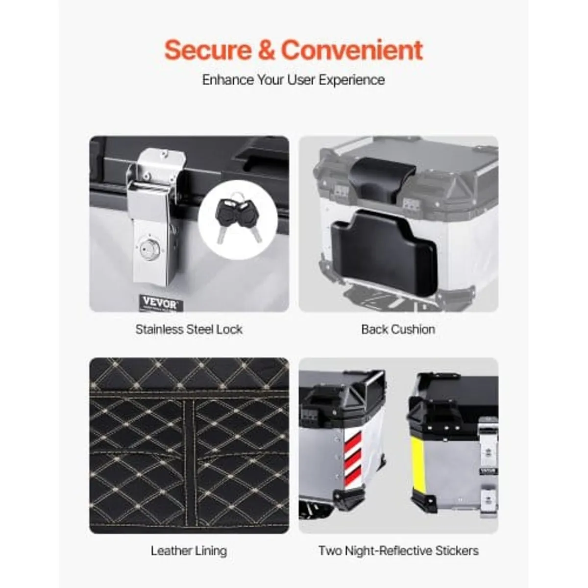 Motorcycle Top Case, Universal Aluminum Alloy Moto - Image 4