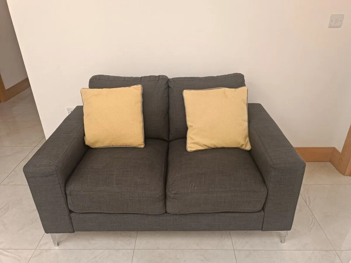 Grey 2 Seater Sofa - Image 1