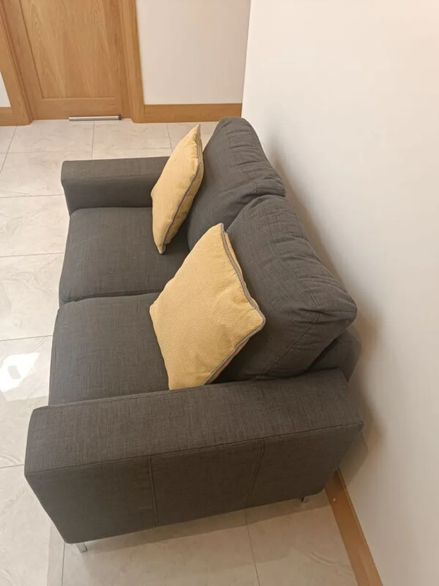 Grey 2 Seater Sofa - Image 2