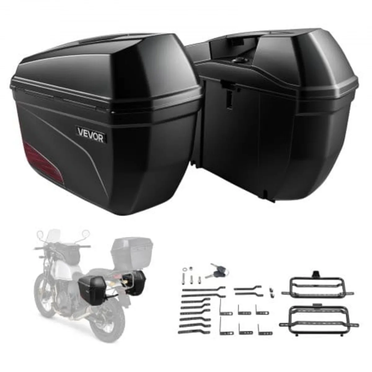 Motorcycle Side Case 46L (23L*2) Universal ABS Mot - Image 1