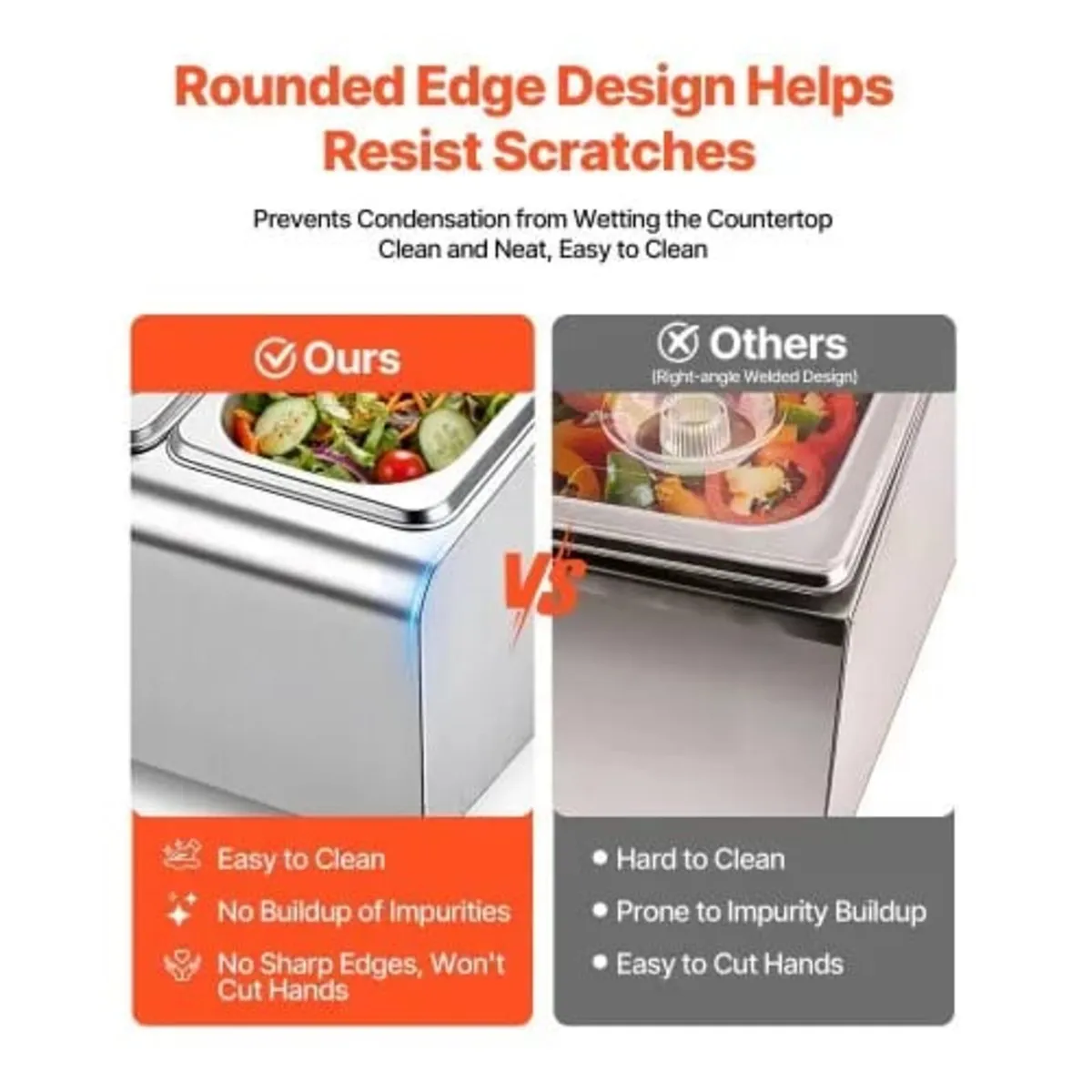 Countertop Food Serving Display Container, Stainle - Image 2