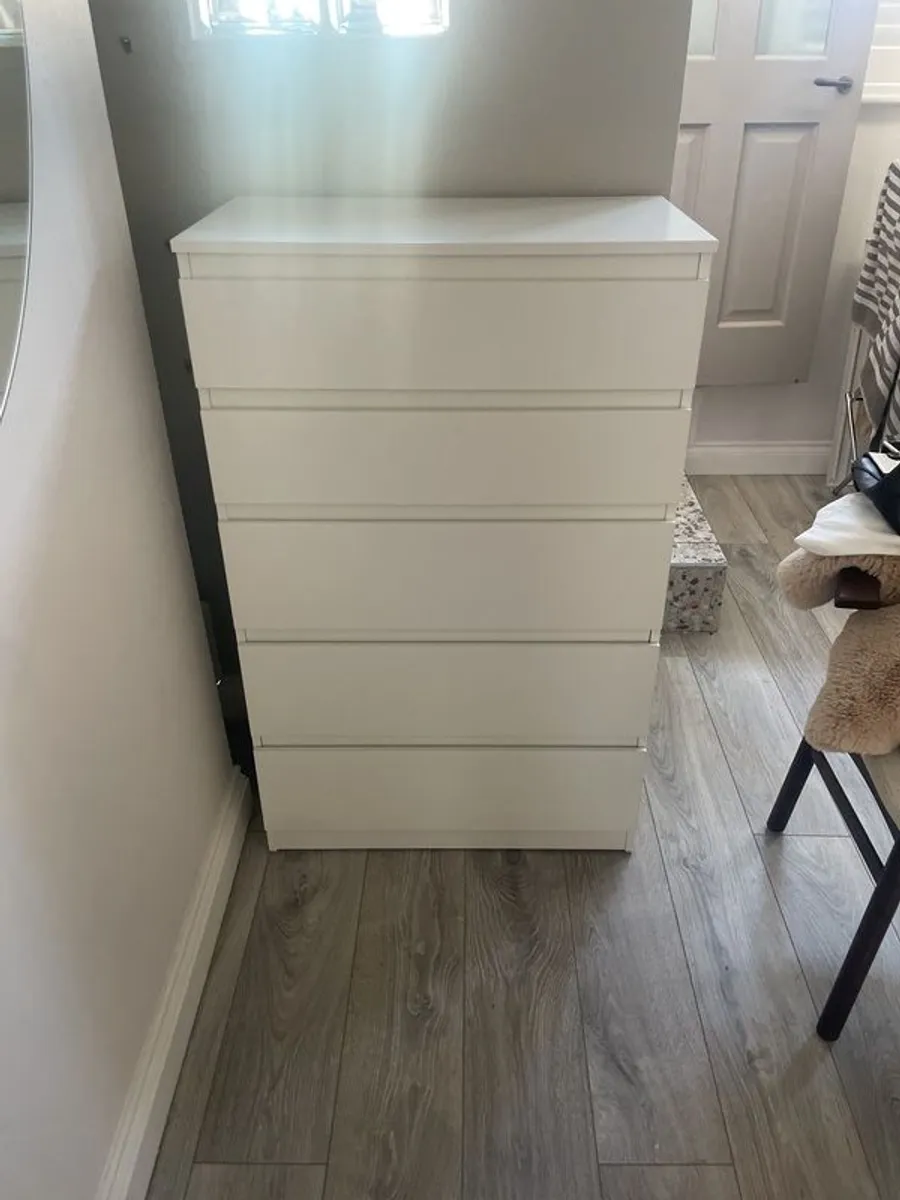Ikea Malm 5 drawer chest of drawers (white) - Image 2