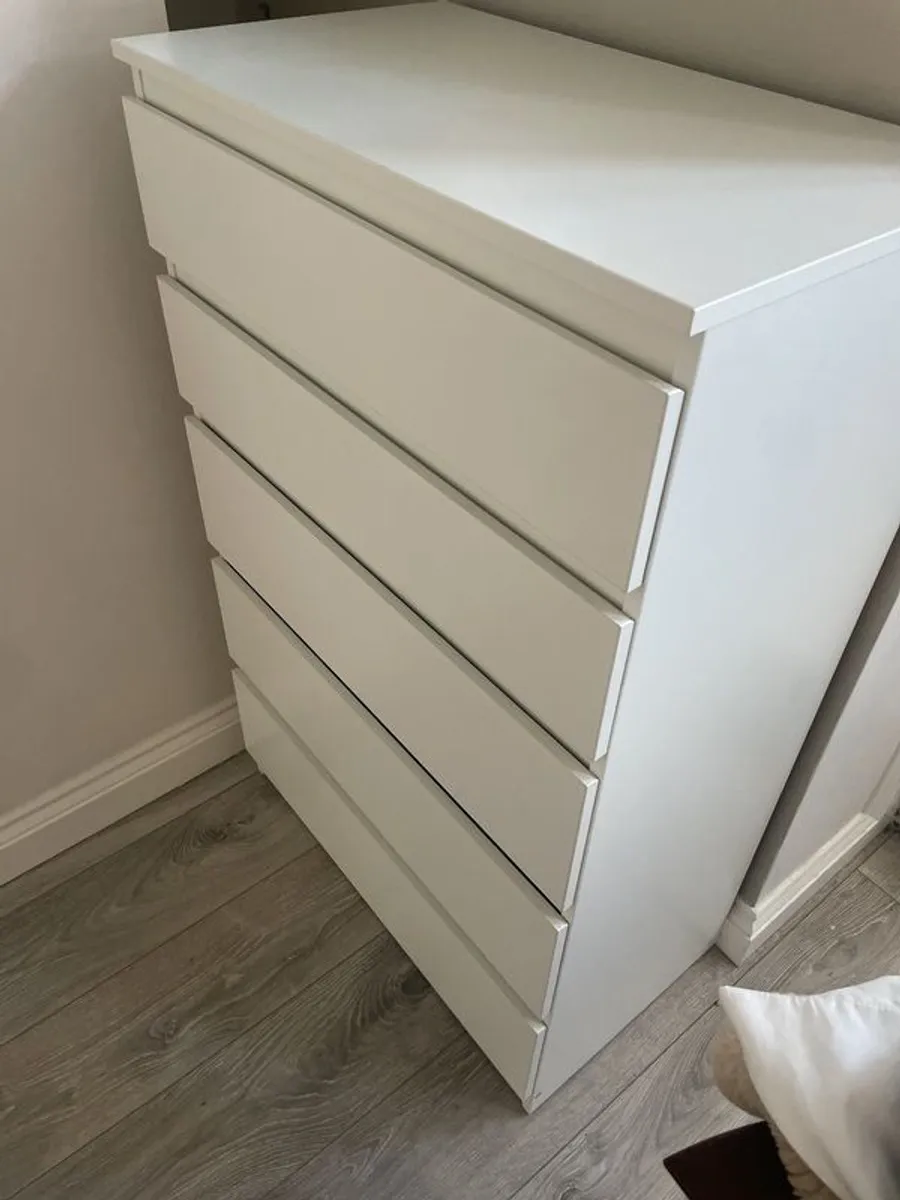Ikea Malm 5 drawer chest of drawers (white) - Image 3