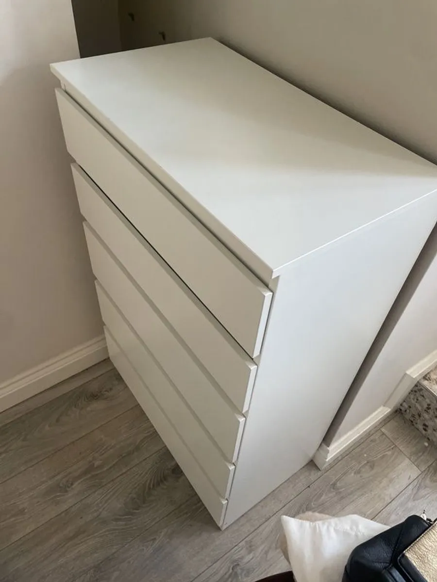 Ikea Malm 5 drawer chest of drawers (white) - Image 4