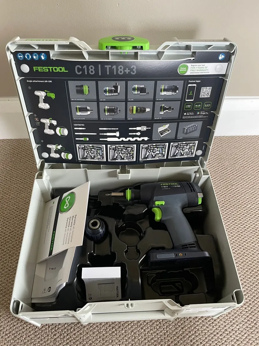 Festool T 18+3 Cordless Drill 18V – Body only - Image 1