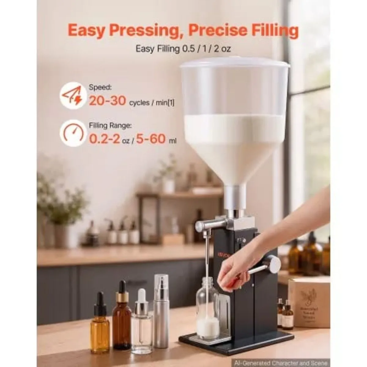 Manual Filling Machine, 5-60 ml, 10 L Hopper, Past - Image 2