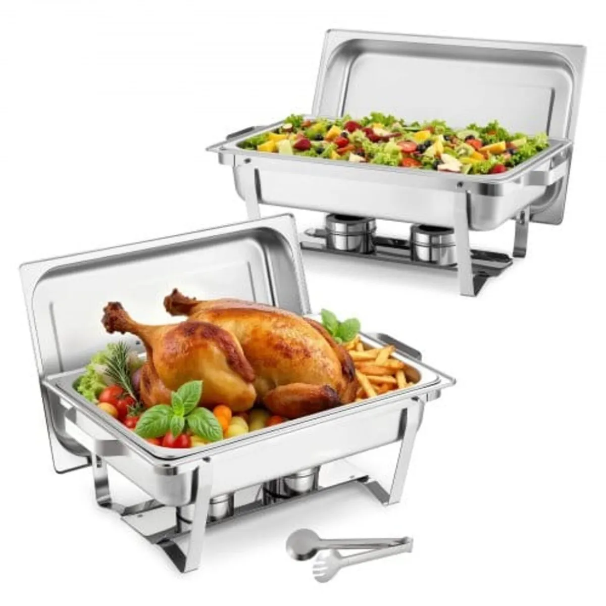 Rectangle Chafing Dish, 8.5L 2 Pack Stainless Stee - Image 1
