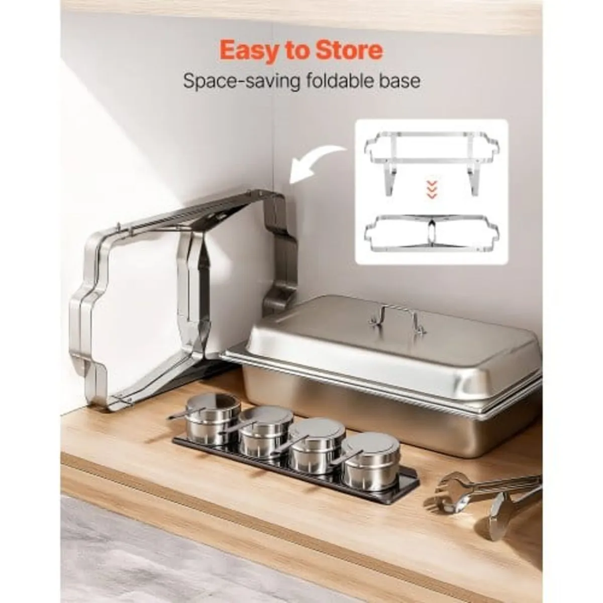 Rectangle Chafing Dish, 8.5L 2 Pack Stainless Stee - Image 4
