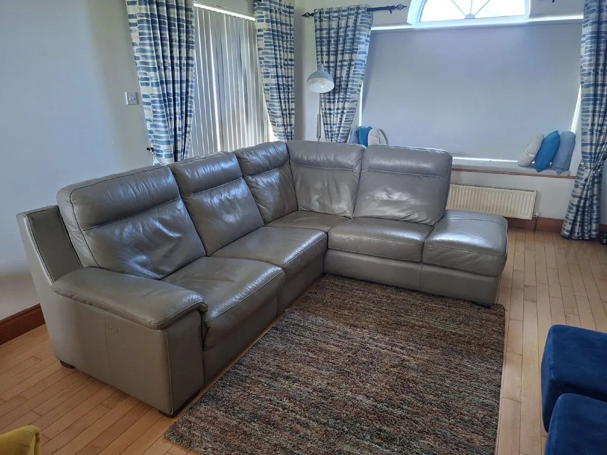 Leather Corner Sofa - Image 1