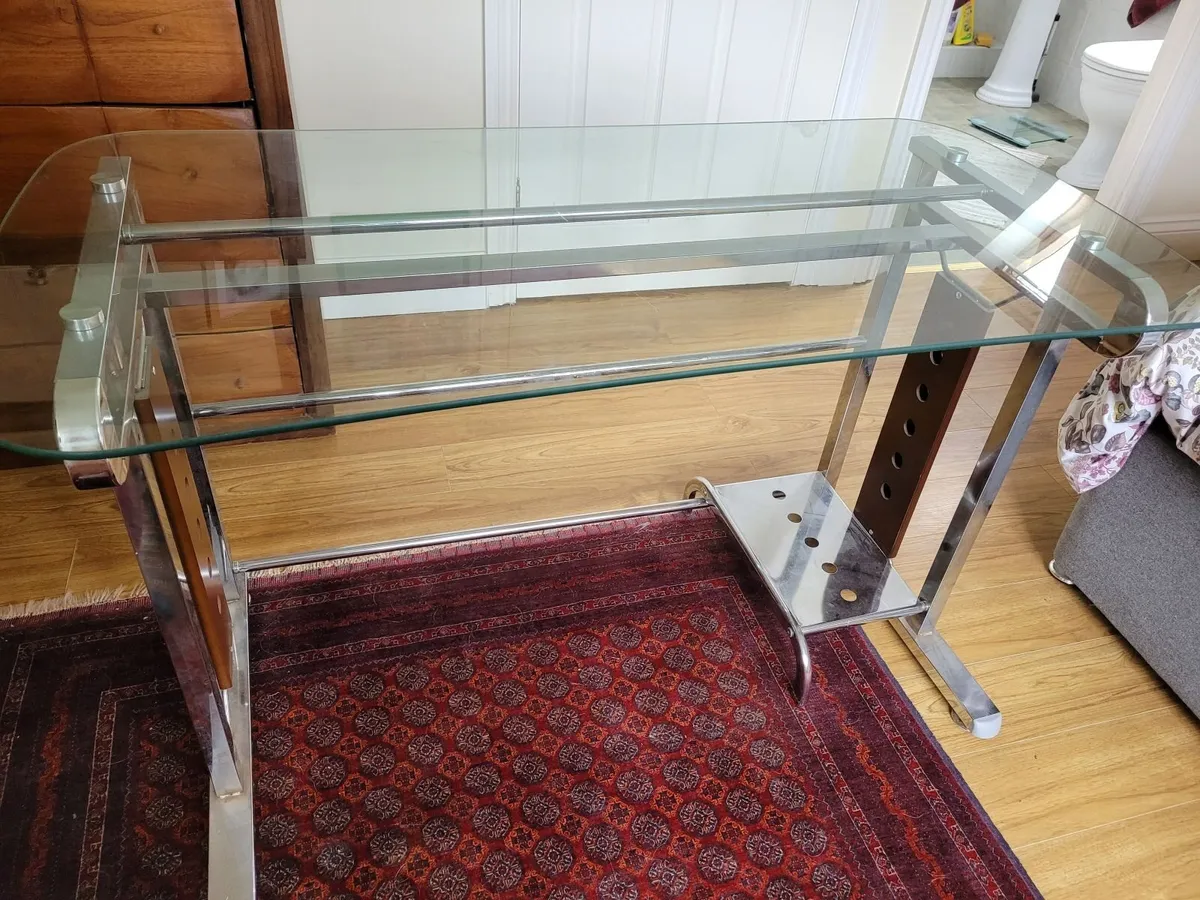 Glass-topped Computer Desk