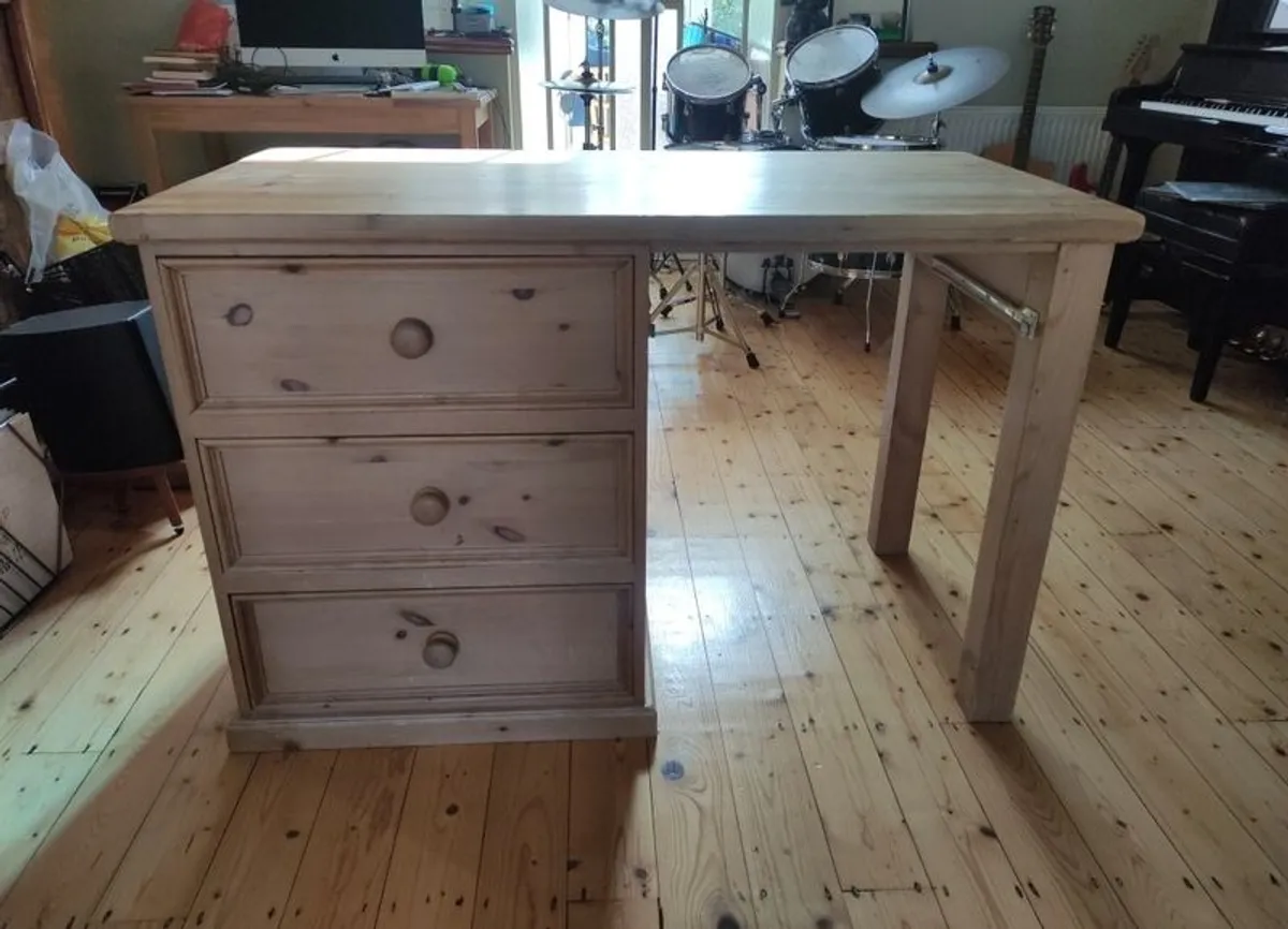 Antique pine desk. - Image 1