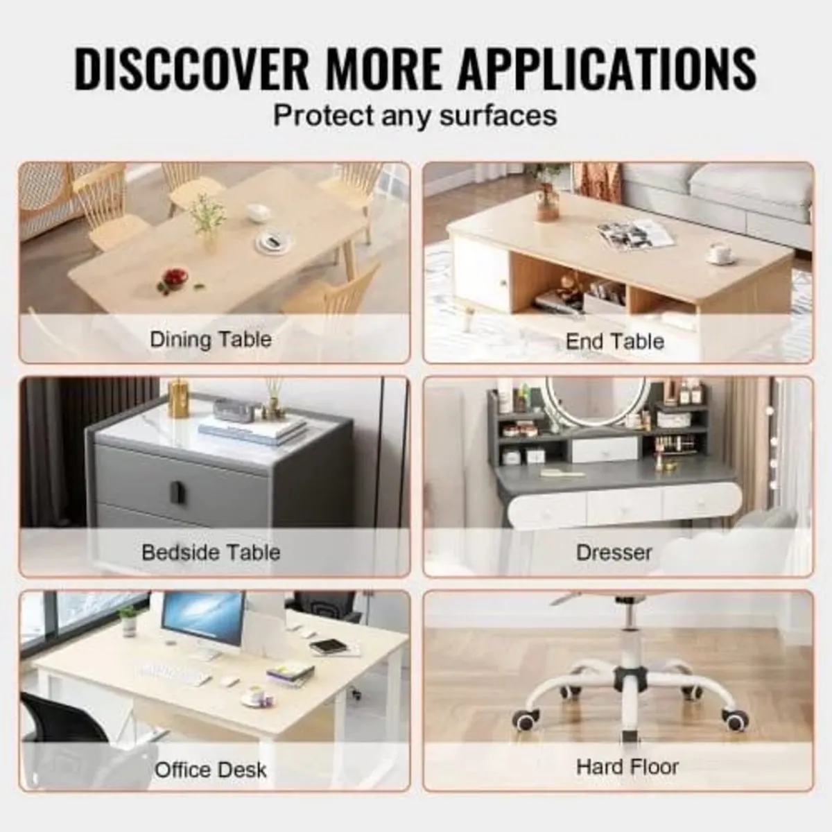 Plastic Table Cover, 48 x 48 Inch 1.5 mm Thick Cle - Image 3