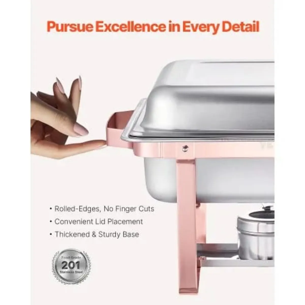 Chafing Dish Buffet Set, 8 Qt 2 Pack, Stainless St - Image 3