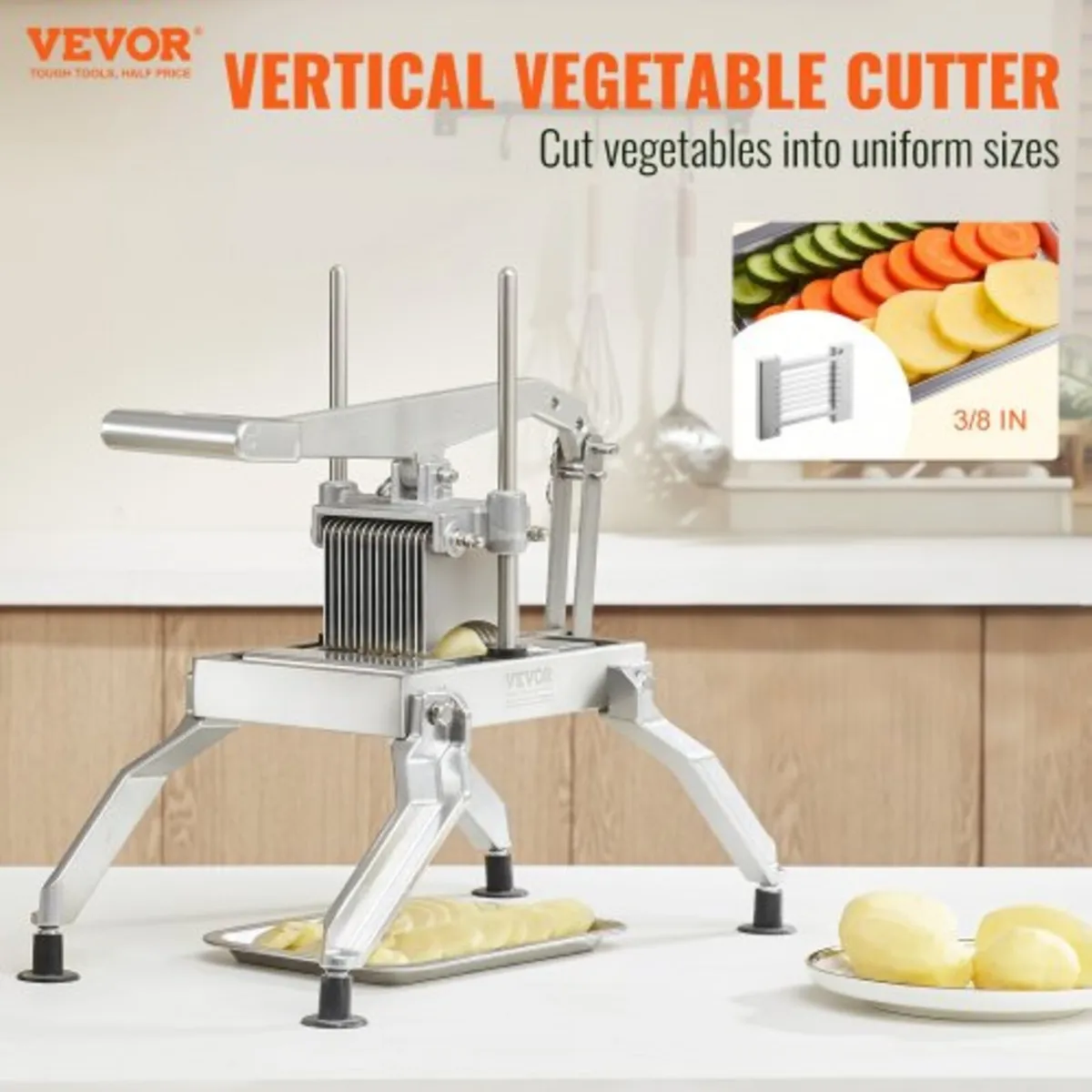 Commercial Vegetable Slicer, 3/8 and 3/16 inch Tom - Image 3