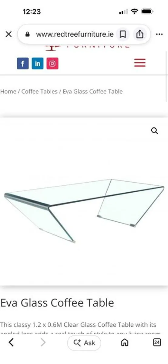 Amalfi Glass Coffee Table - Image 1