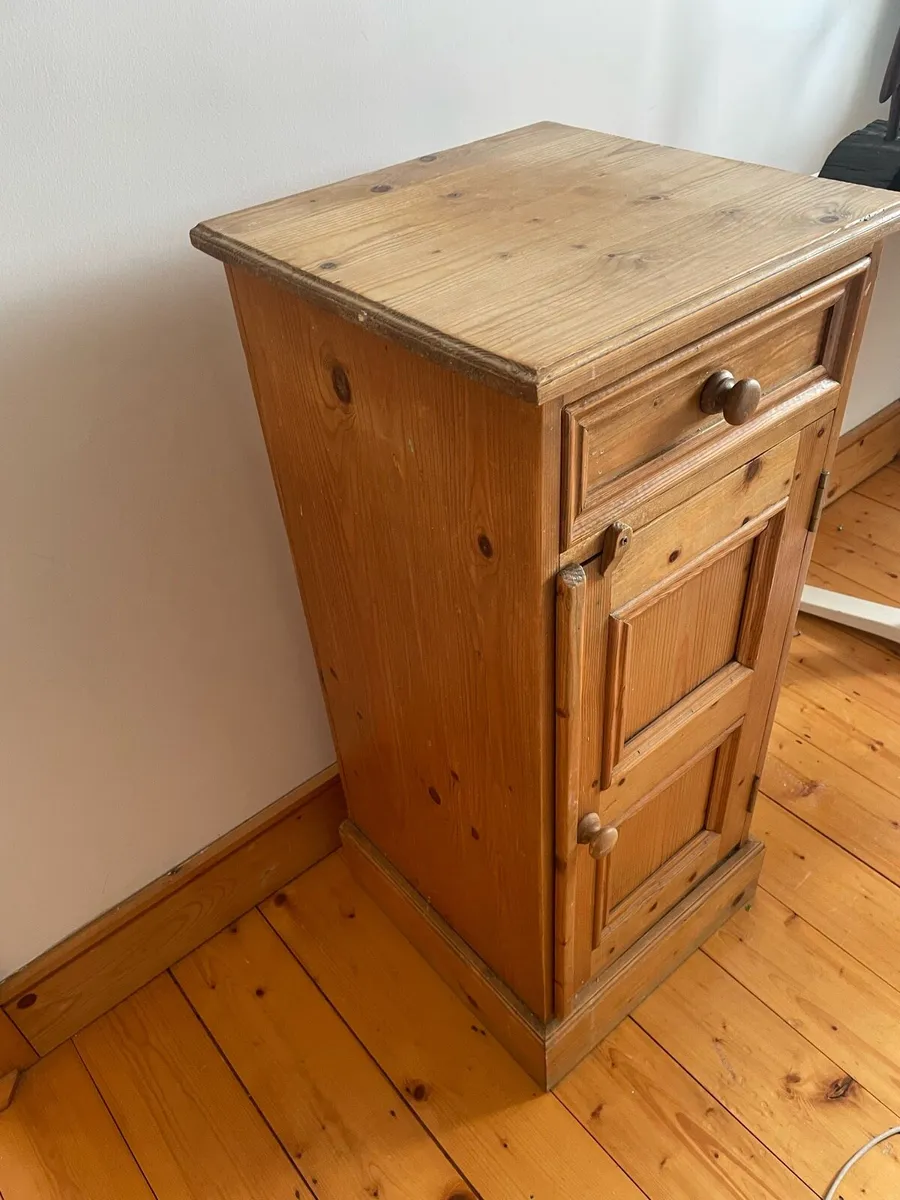 Waxed pine tallboy cabinet - Image 2