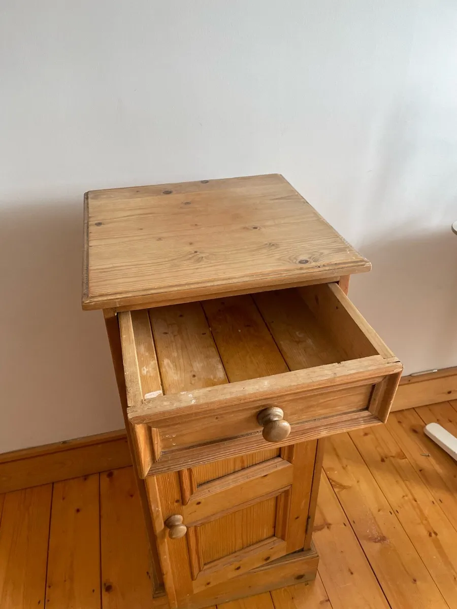 Waxed pine tallboy cabinet - Image 3