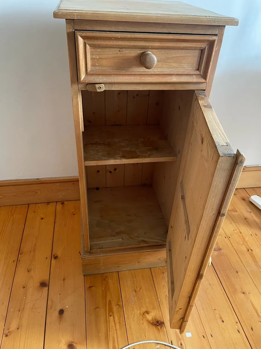 Waxed pine tallboy cabinet - Image 4