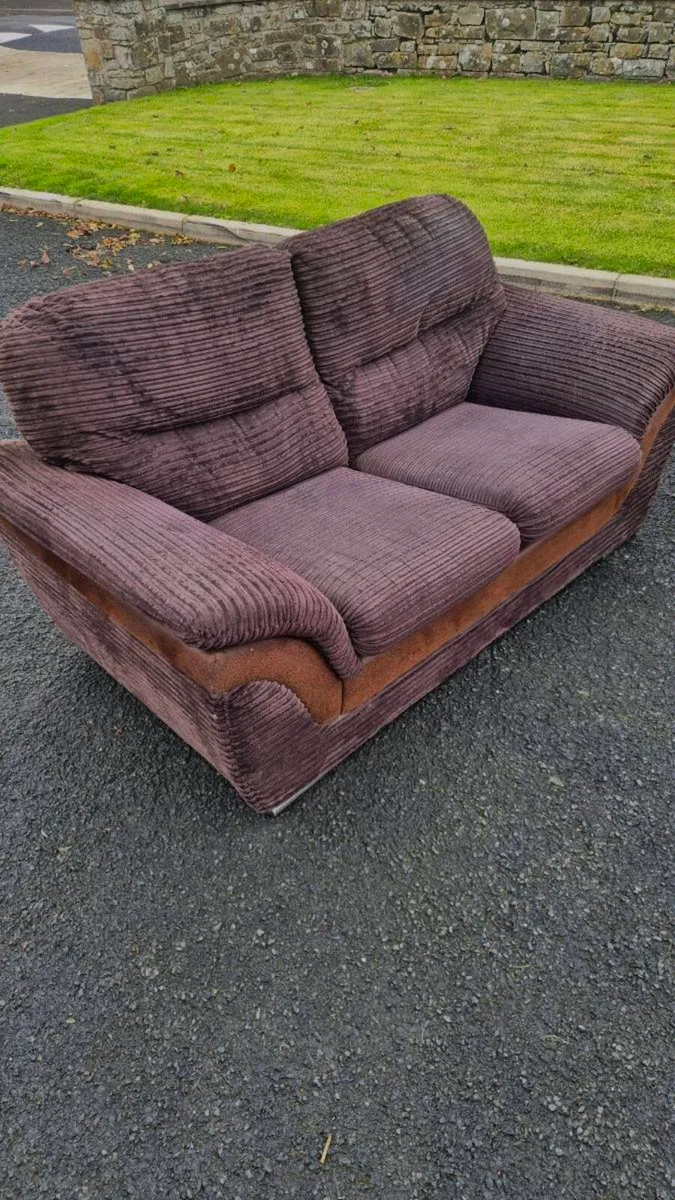 Brown Corduroy 3 + 2 Seater Couches - Image 3