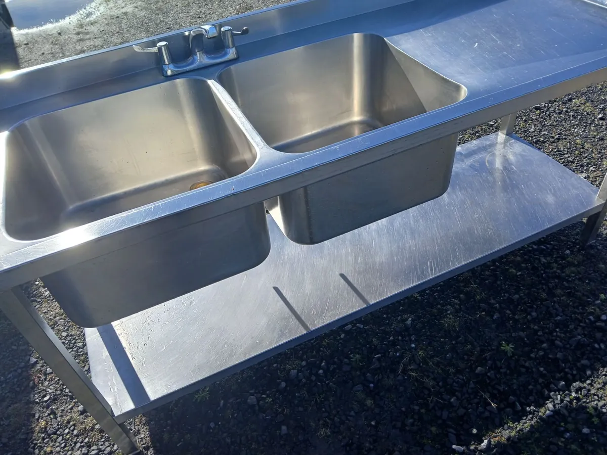 Staneless steel  double sink unit complete - Image 1