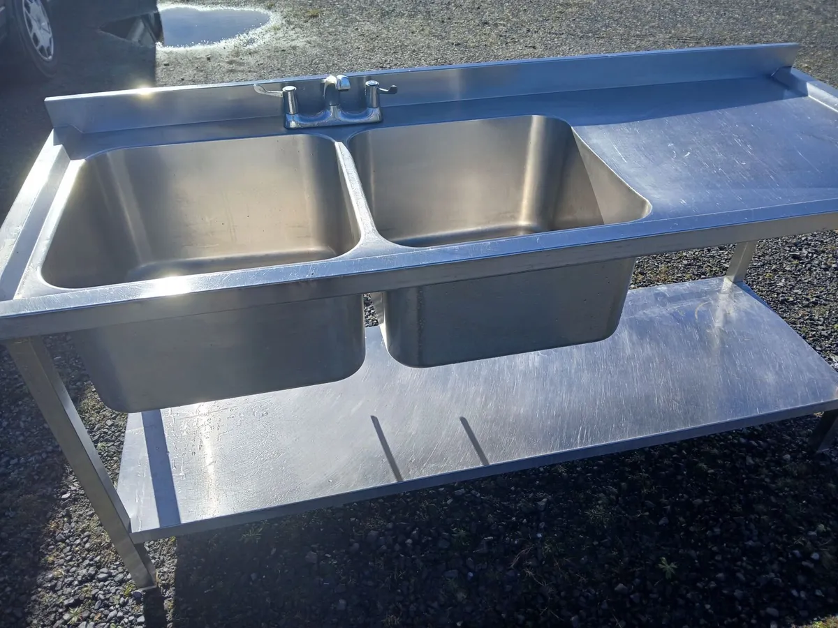 Staneless steel  double sink unit complete - Image 2