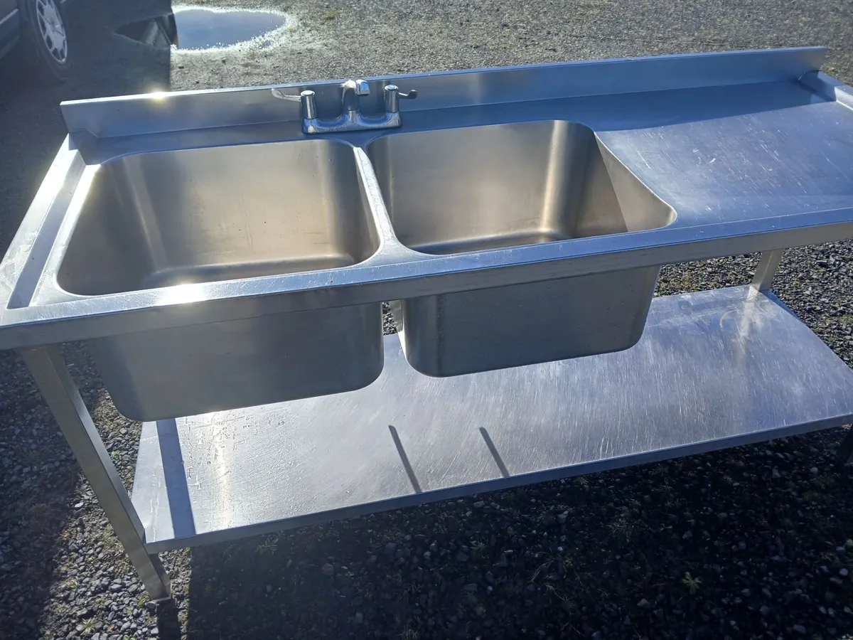Staneless steel  double sink unit complete - Image 3