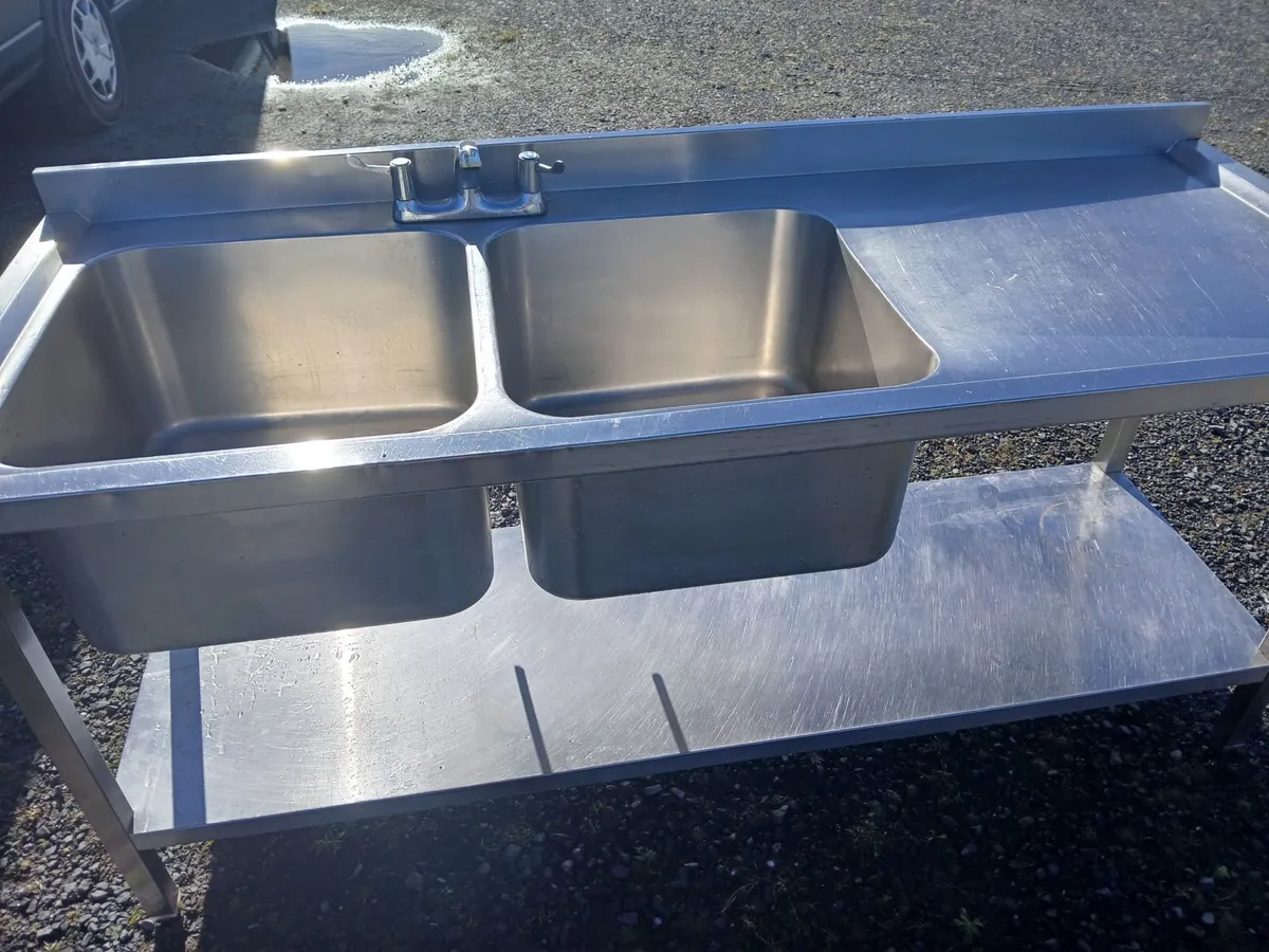Staneless steel  double sink unit complete - Image 4
