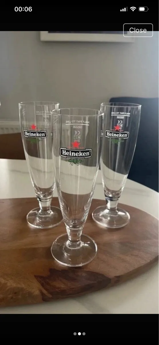 3 Heineken Glasses - Image 2