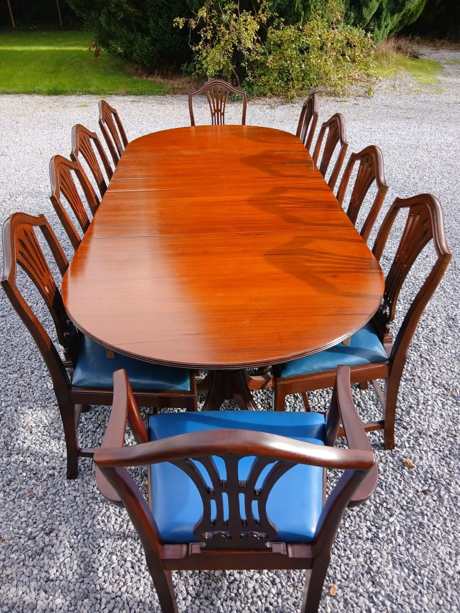 Antique dining table and chairs - Image 1