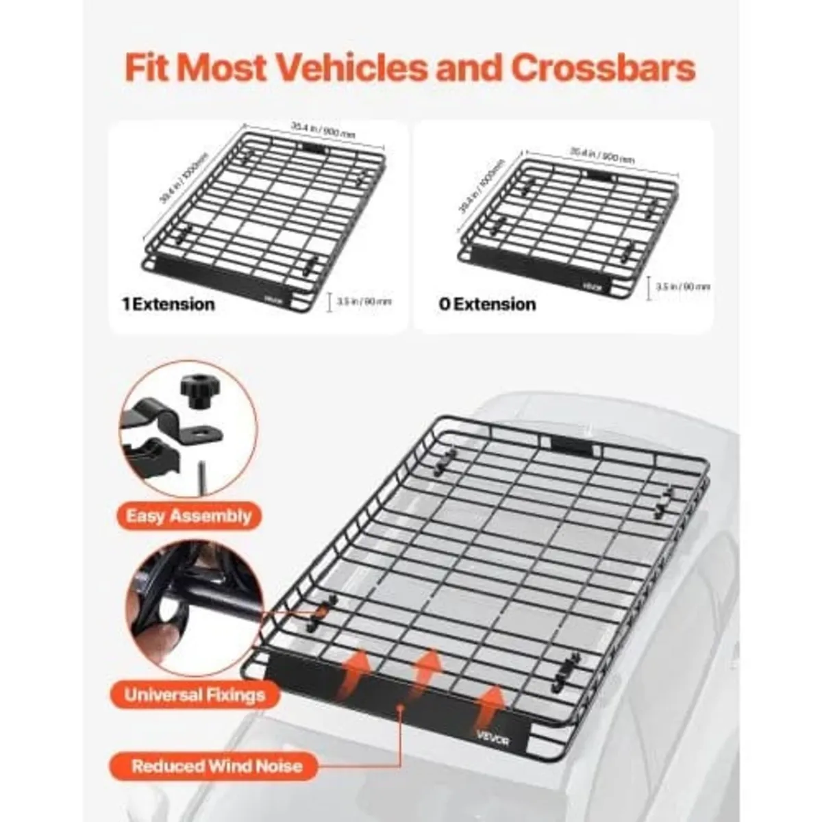 Roof Rack Basket, 1300 x 910 x 105 mm, Universal R - Image 2