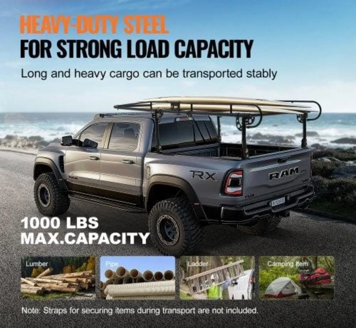 Truck Ladder Rack, 1000 LBS / 454 KG Strong Capaci - Image 3