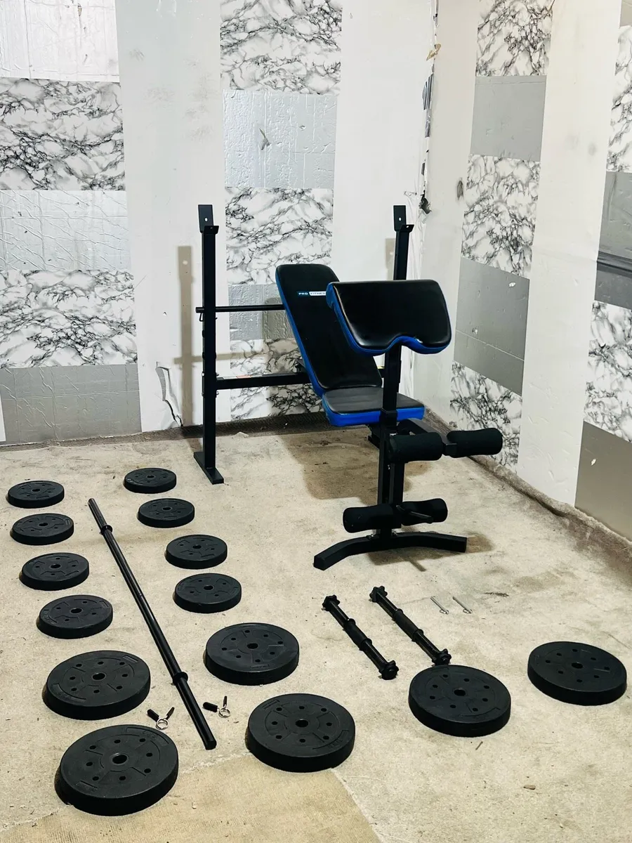 MULTI FUNCTION BENCH WEIGHTS BARBELL DUMBBELLS - Image 3