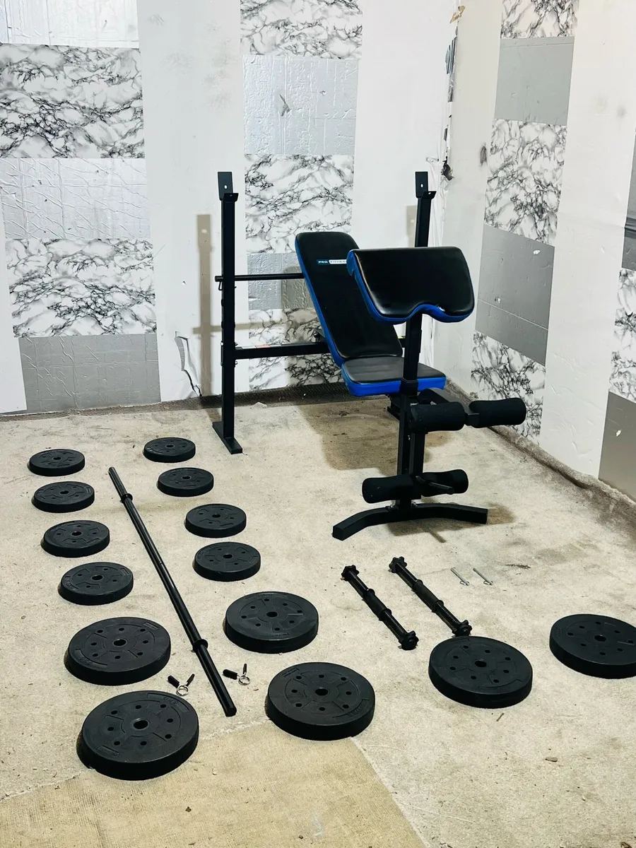 MULTI FUNCTION BENCH WEIGHTS BARBELL DUMBBELLS - Image 1