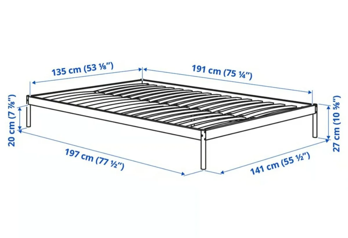 VEVELSTAD Double Bed Frame - Image 3