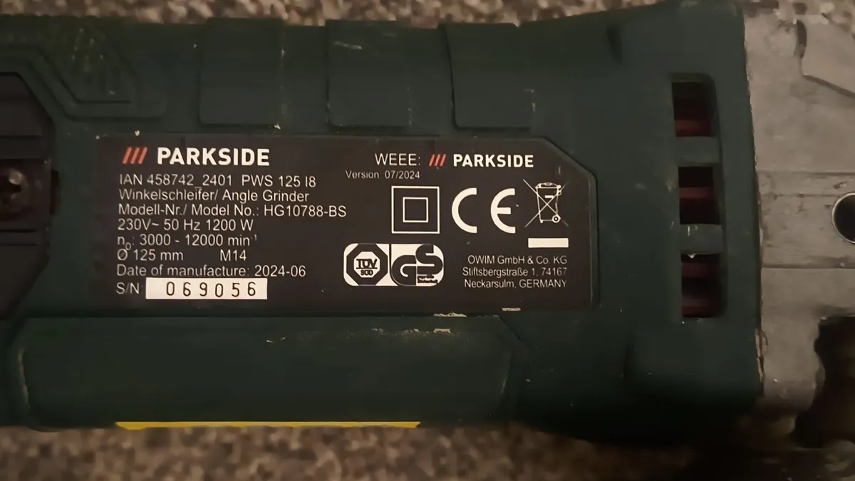 Parkside PWS 125 F5 Angle Grinder - Image 2