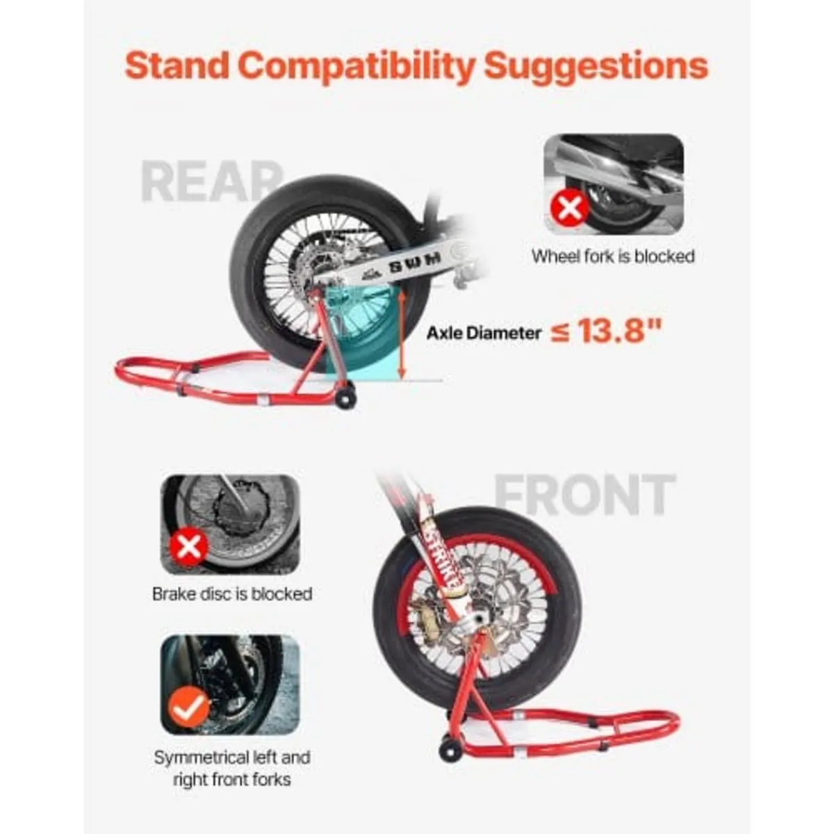 Motorcycle Stand Lift, 850lbs Capacity Front Rear - Image 4