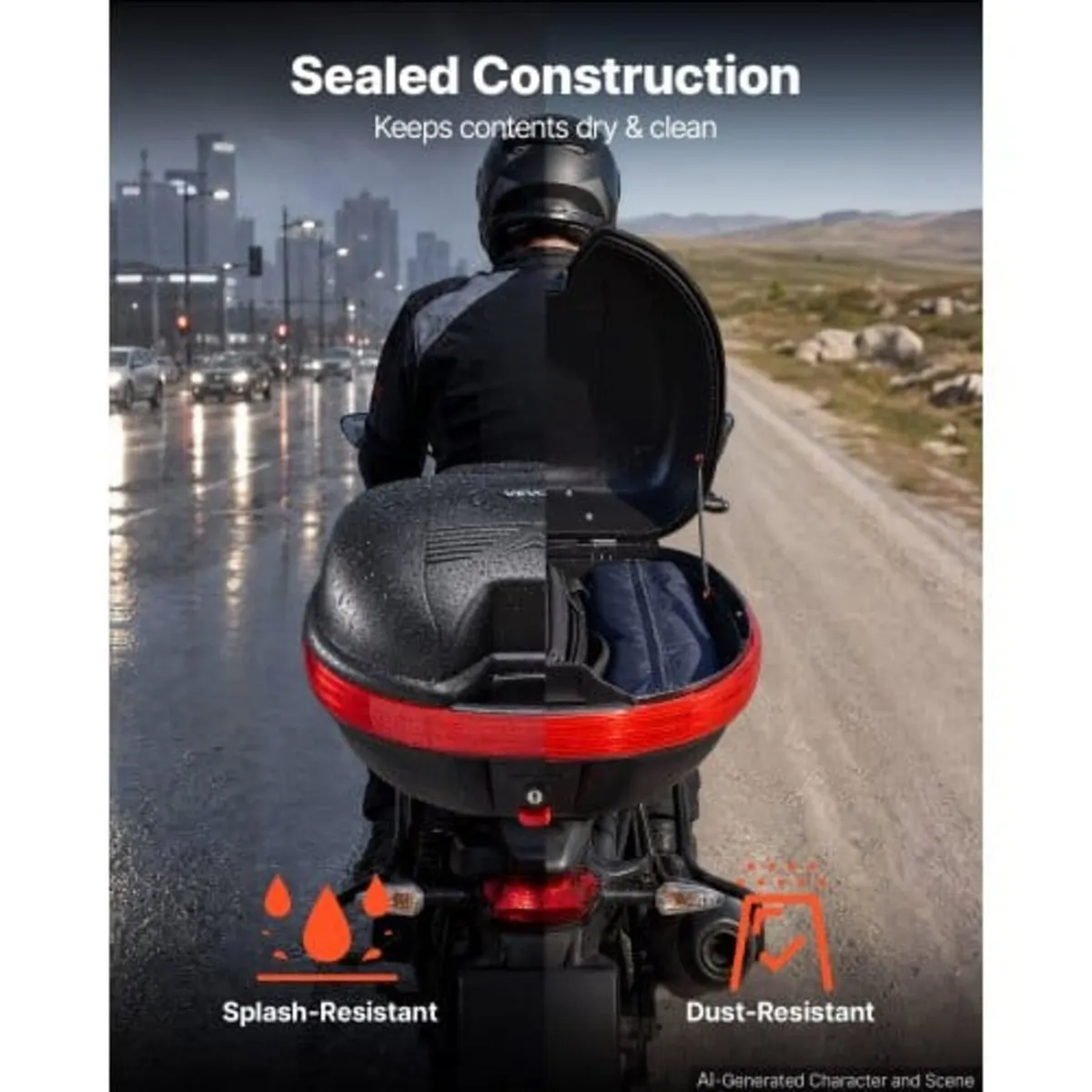 Motorcycle Top Case 30L Universal Waterproof PP Mo - Image 2