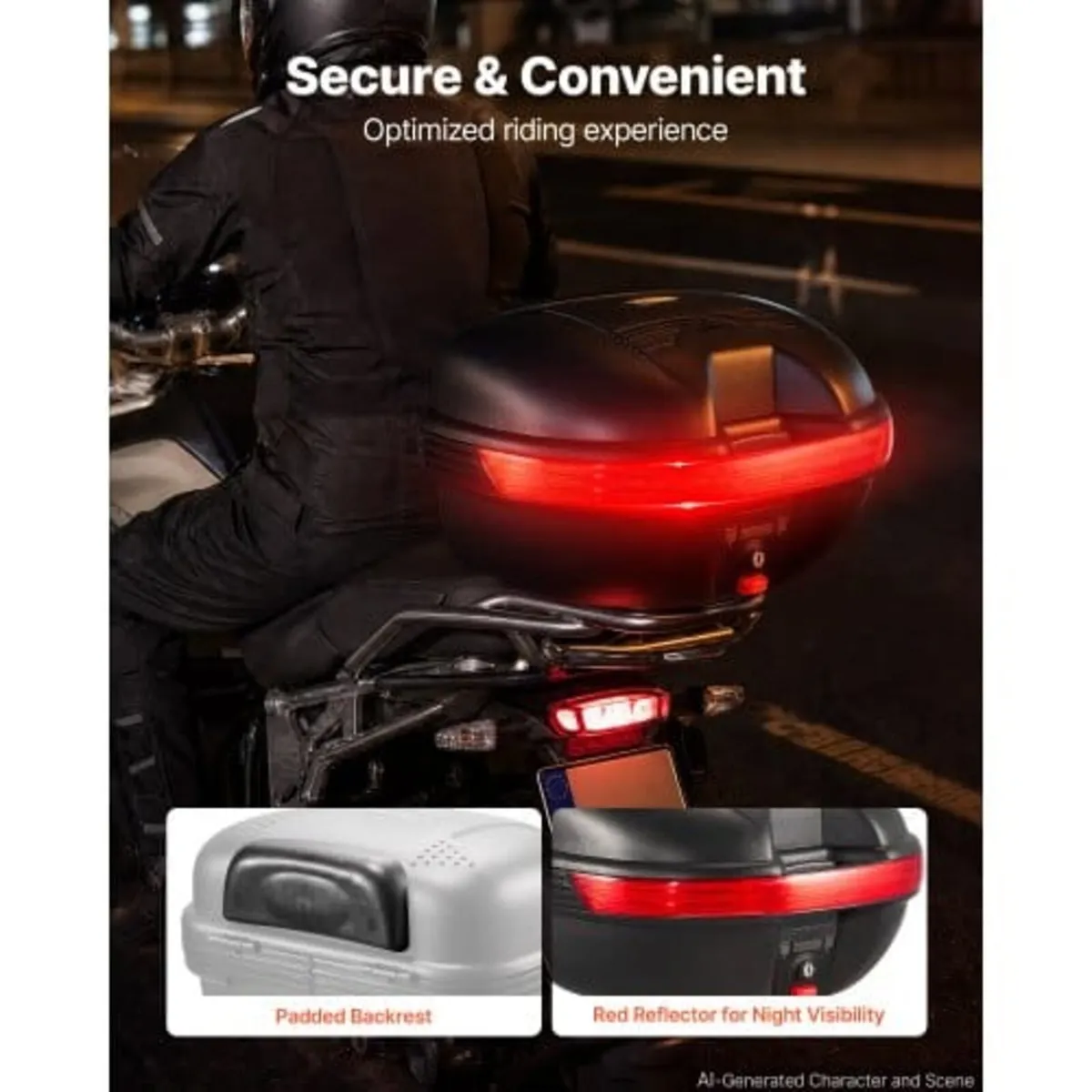 Motorcycle Top Case 30L Universal Waterproof PP Mo - Image 3