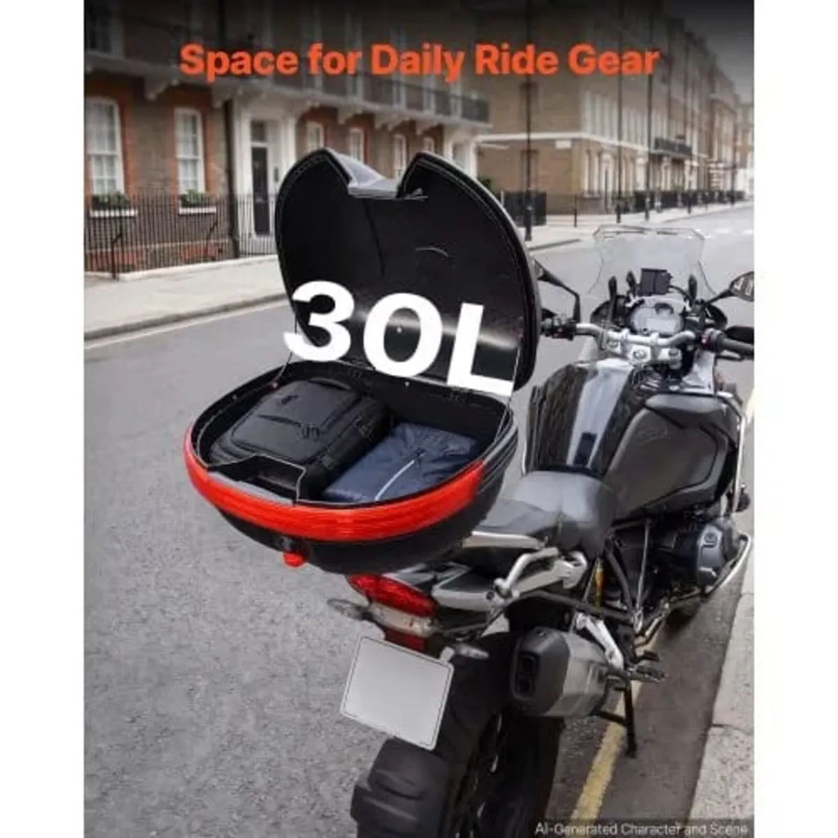 Motorcycle Top Case 30L Universal Waterproof PP Mo - Image 4
