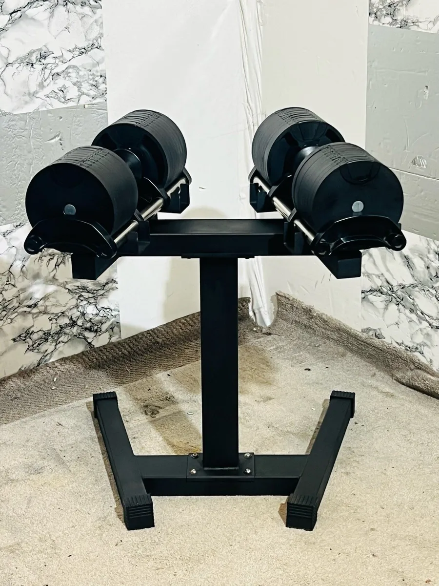 TWIST HANDLE ADJUSTABLE DUMBBELLS WITH STAND - Image 2