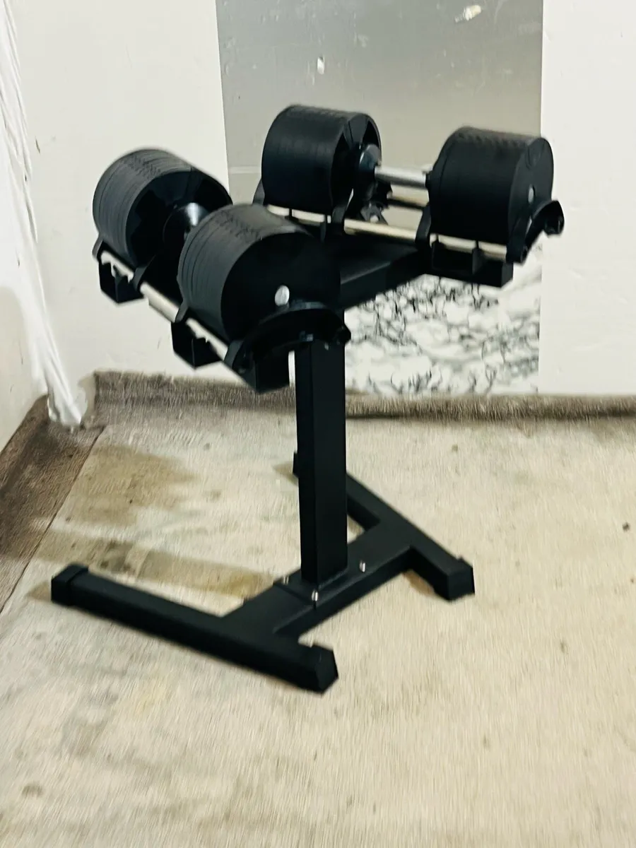 TWIST HANDLE ADJUSTABLE DUMBBELLS WITH STAND - Image 4
