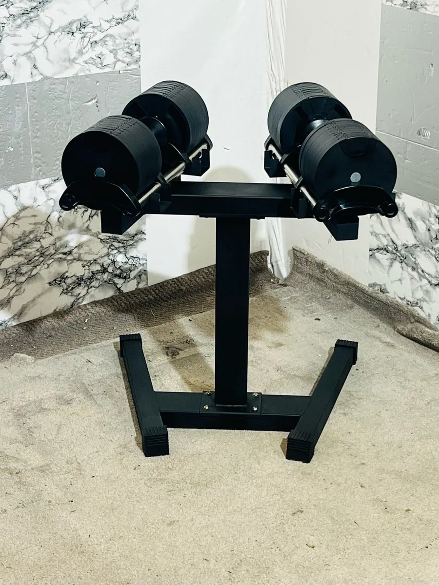 TWIST HANDLE ADJUSTABLE DUMBBELLS WITH STAND - Image 1