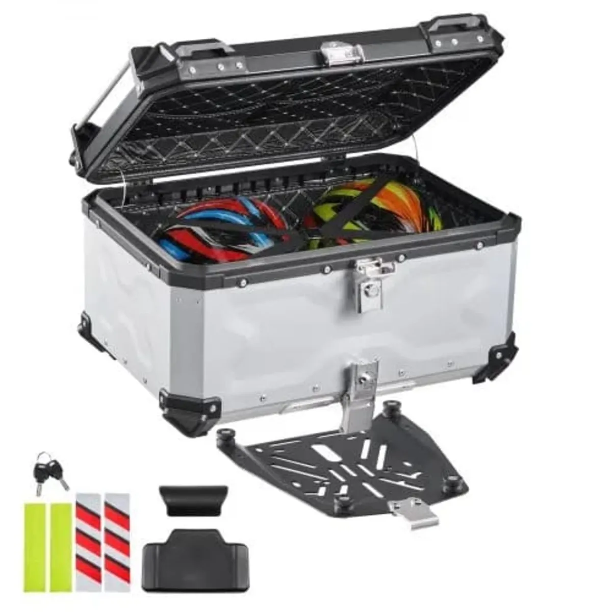 Motorcycle Top Case, 65L Universal Aluminum Hard M - Image 1