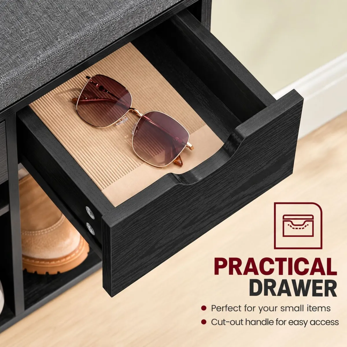 New shoe bench with drawer - FREE POST - Image 3