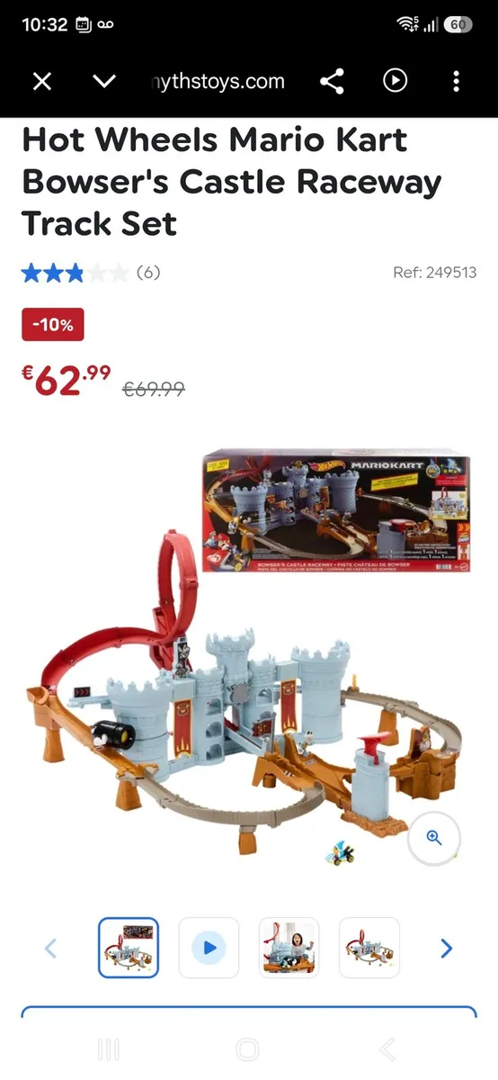Hot Wheels Mario Bowser's Castle Raceway Track - Image 2