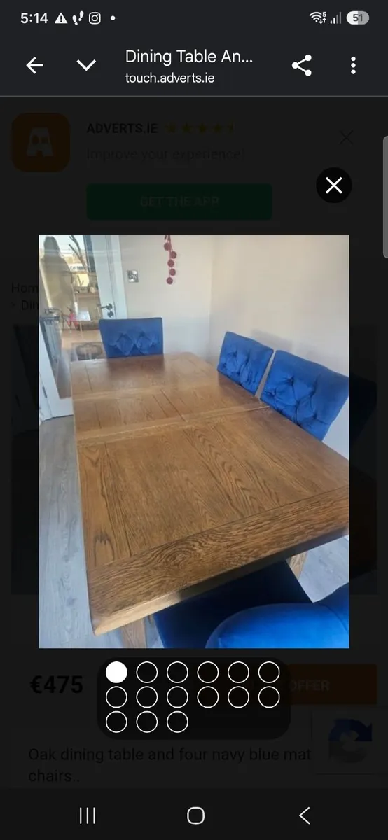 Table & 4 chairs - Image 2