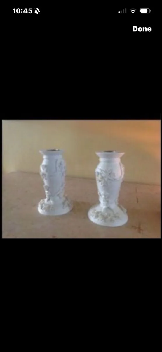 Cherub & Roses Candlestick Set - Image 1