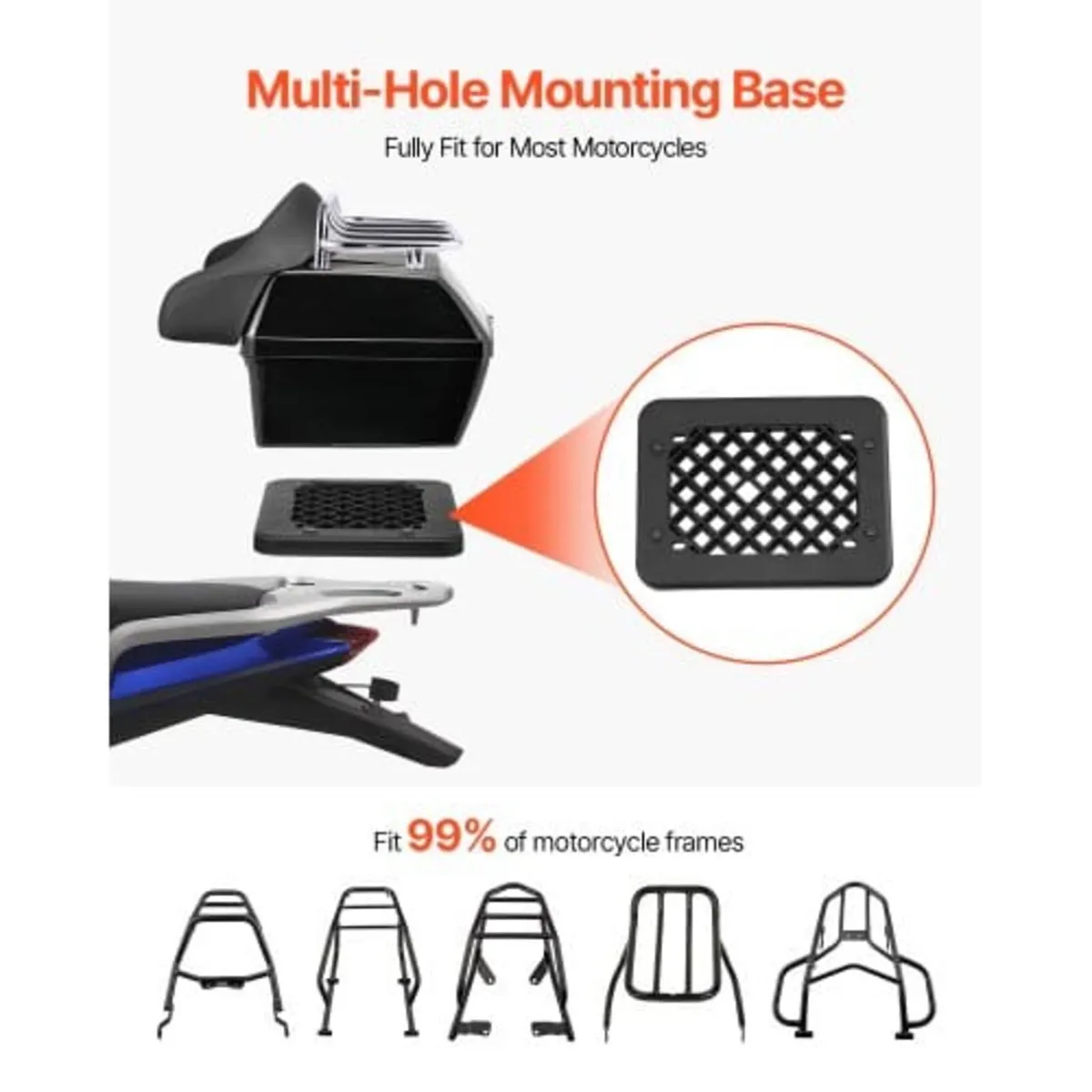 Motorcycle Top Case, Universal Durable PP Material - Image 2