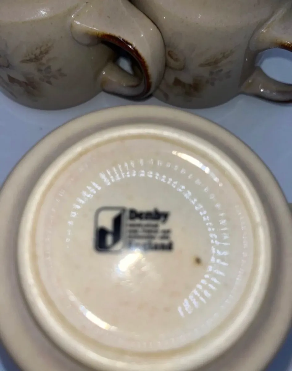 1980s Denby Pottery Mugs set of 5 - Image 4