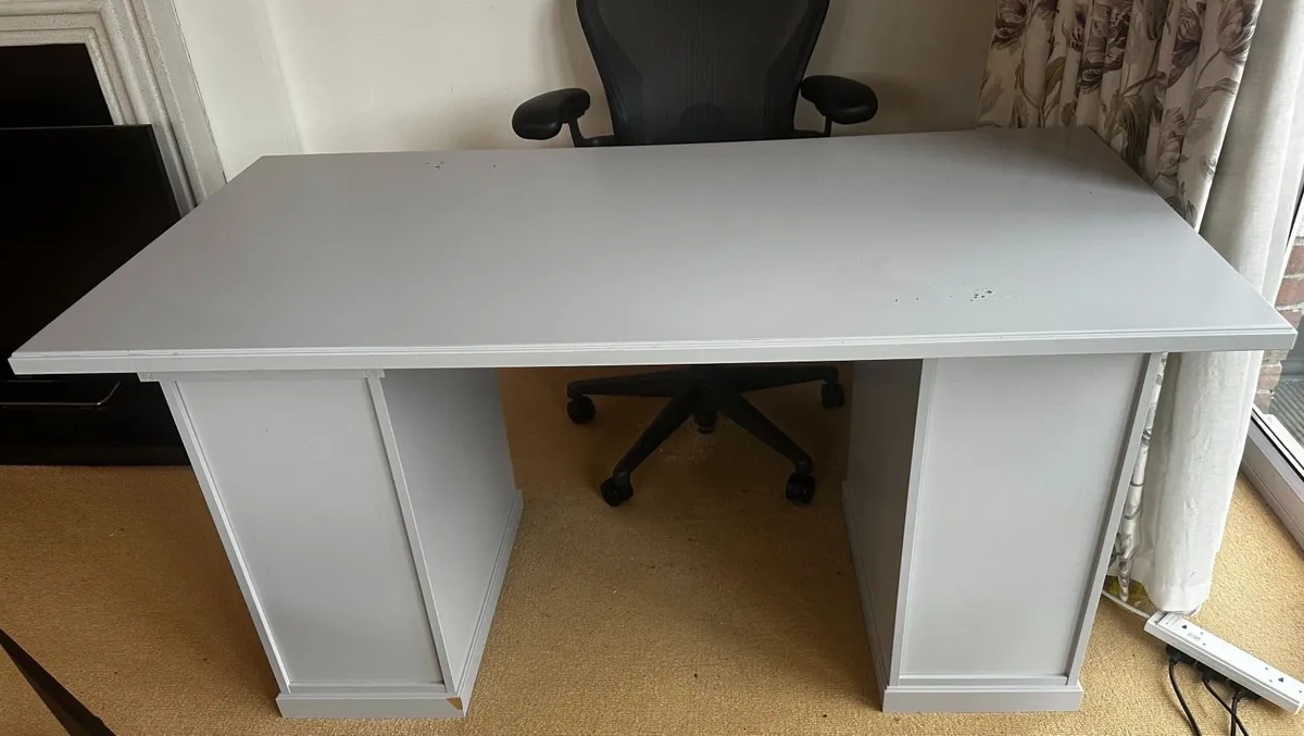 IKEA KLIMPEN Desk with 8 Drawers – Light Grey - Image 3